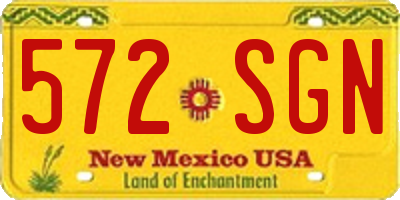 NM license plate 572SGN