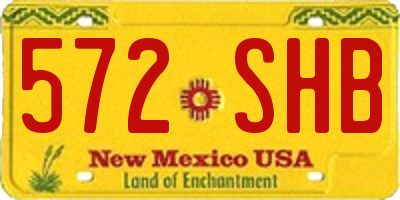 NM license plate 572SHB