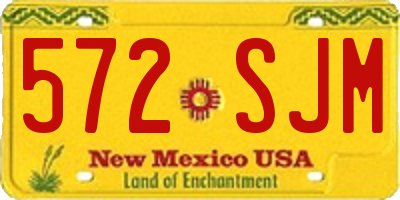NM license plate 572SJM