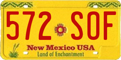 NM license plate 572SOF