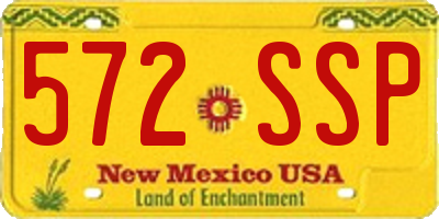 NM license plate 572SSP