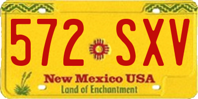 NM license plate 572SXV