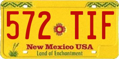 NM license plate 572TIF