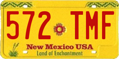 NM license plate 572TMF