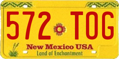 NM license plate 572TOG