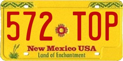 NM license plate 572TOP