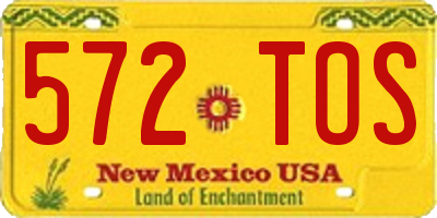 NM license plate 572TOS