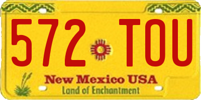 NM license plate 572TOU