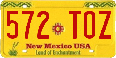 NM license plate 572TOZ