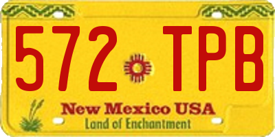 NM license plate 572TPB