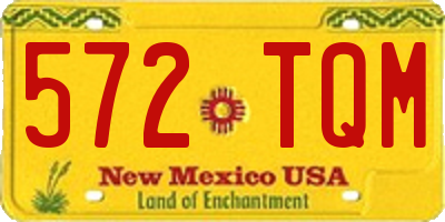 NM license plate 572TQM