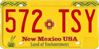 NM license plate 572TSY