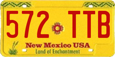 NM license plate 572TTB