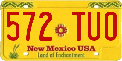 NM license plate 572TUO