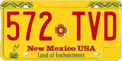 NM license plate 572TVD