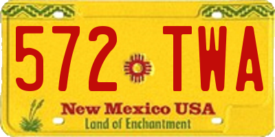 NM license plate 572TWA