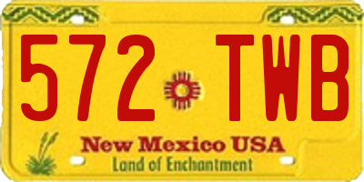 NM license plate 572TWB