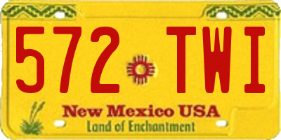 NM license plate 572TWI