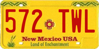 NM license plate 572TWL
