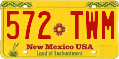 NM license plate 572TWM