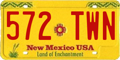 NM license plate 572TWN