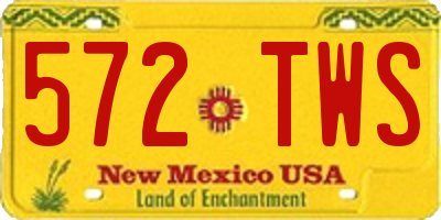 NM license plate 572TWS