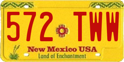 NM license plate 572TWW