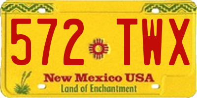 NM license plate 572TWX