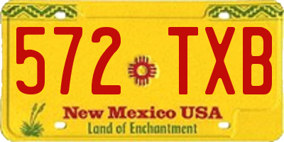 NM license plate 572TXB