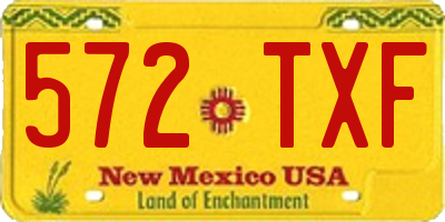 NM license plate 572TXF