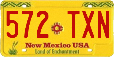 NM license plate 572TXN