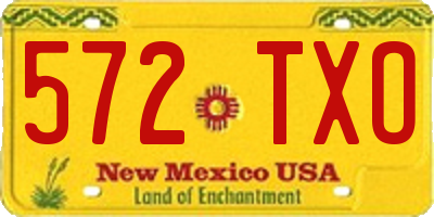 NM license plate 572TXO