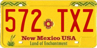 NM license plate 572TXZ