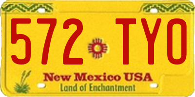 NM license plate 572TYO