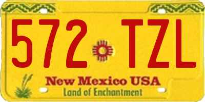 NM license plate 572TZL