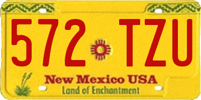 NM license plate 572TZU