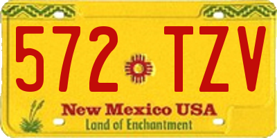 NM license plate 572TZV