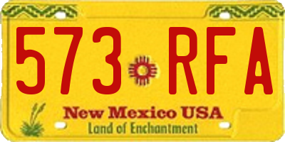 NM license plate 573RFA