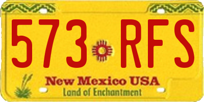 NM license plate 573RFS