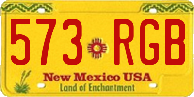 NM license plate 573RGB