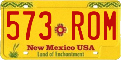 NM license plate 573ROM