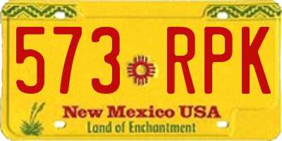 NM license plate 573RPK
