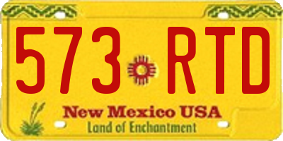 NM license plate 573RTD