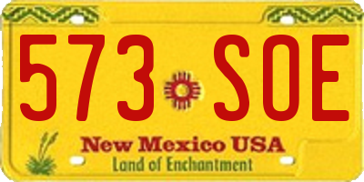 NM license plate 573SOE