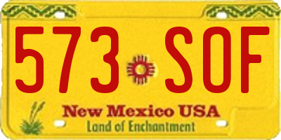 NM license plate 573SOF