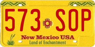 NM license plate 573SOP