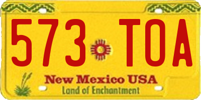 NM license plate 573TOA