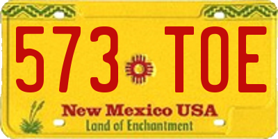 NM license plate 573TOE
