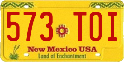 NM license plate 573TOI