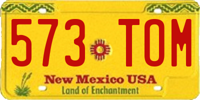 NM license plate 573TOM